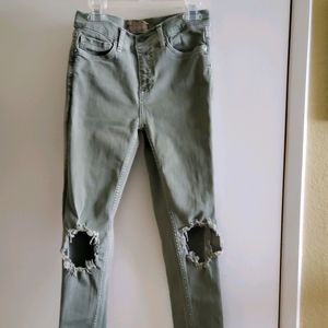Free People Olive Skinny Jeans
